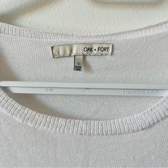 Oak + Fort Semi-sheer white oversized top super soft Sz small - Picture 3 of 5